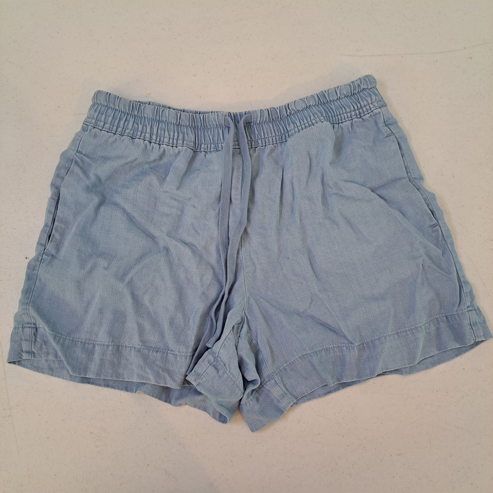Hilary Radley‎ Tencel Shorts Womens XS Light Blue Drawstring Elastic 1504-196